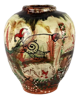 Ceramic Graffiti Jazz Vase by Basile, 1990s