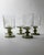 Vintage Etched Floral Clear Wine Glasses with Olive Green Stems, Set of 5 For Sale - Image 4 of 13
