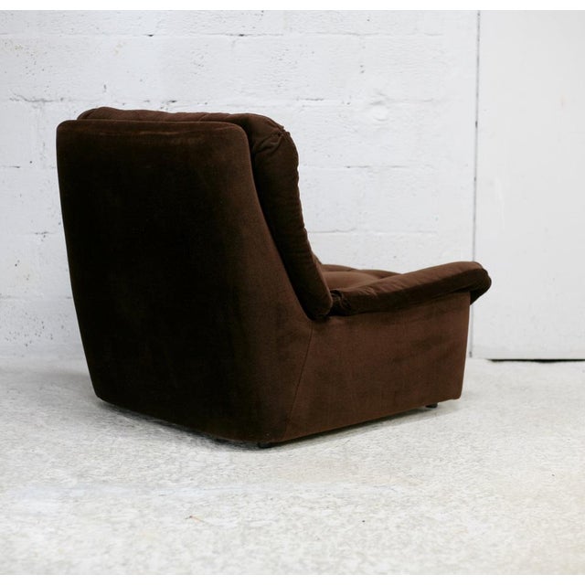 Velvet Fireside Chair from Steiner, 1970s For Sale - Image 13 of 16