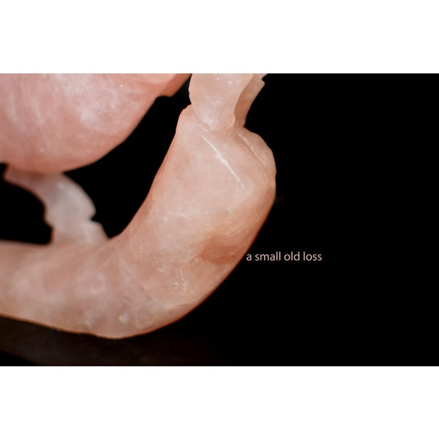 Mid 20th Century Natural Rose Quartz Horse Statue Hand Carved Gemstone Sculpture For Sale - Image 16 of 16