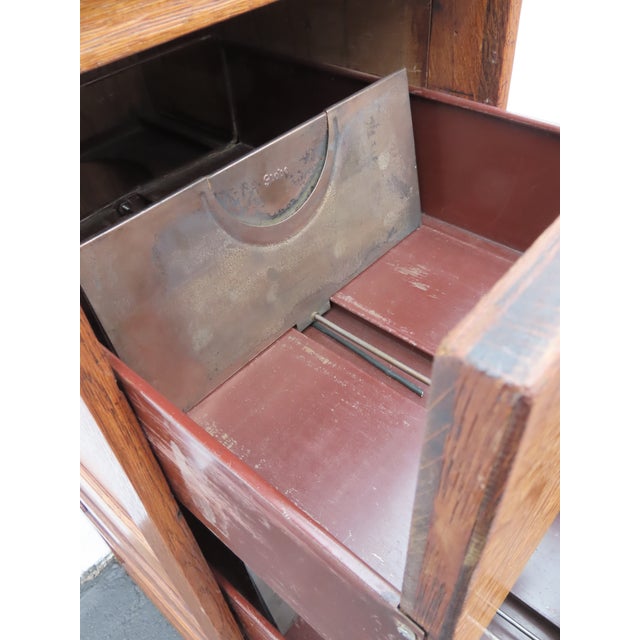 Early 1900s Tiger Oak File Cabinet Cupboard 6411 For Sale - Image 11 of 18