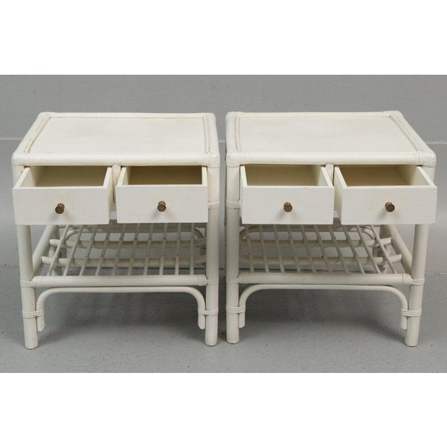 Hollywood Regency Bedside Tables by Dux, Bois & Bambou, Sweden, 1960s, Set of 2 For Sale - Image 3 of 7