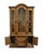 Wood Drexel Furniture Bishopsgate Collection Solid Walnut English Tudor Style 48" China Cabinet 160-414-6 For Sale - Image 7 of 13