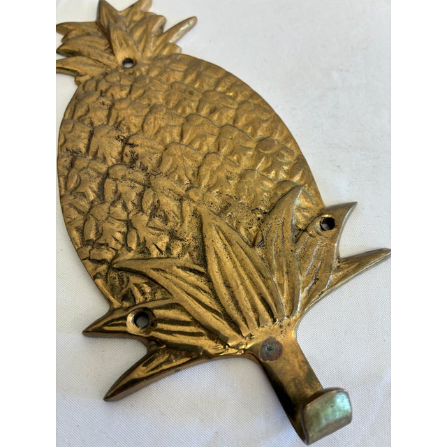 Vintage Solid Brass Pineapple Wall Hook For Sale In Oklahoma City - Image 6 of 9