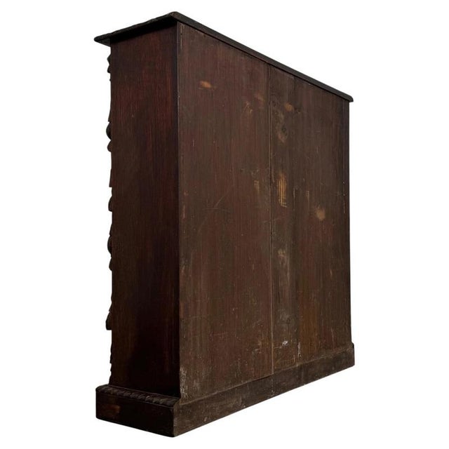 Gold Antique Victorian Carved Oak Open Bookcase, England For Sale - Image 8 of 11