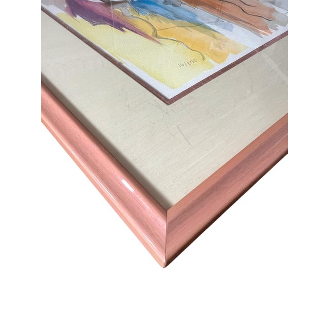 Signed and numbered 16/350 by the artist in pencil, beautifully framed in a lacquer moulding, double matted in dupione...