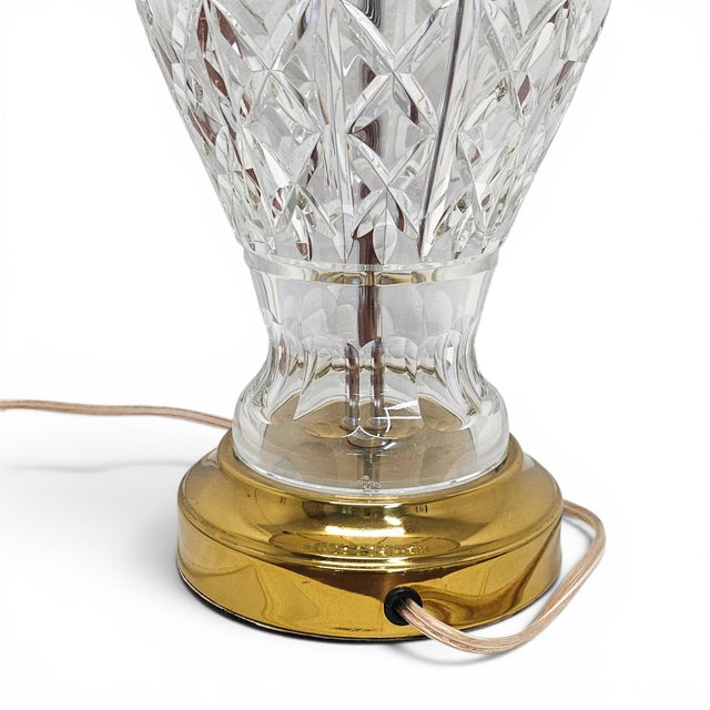 Waterford Late 20th Century Waterford Crystal Kylemore Ginger Jar Table Lamp With Original Shade For Sale - Image 4 of 15