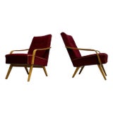 Pair - Mid Century Modern Lounge Chairs by Jaroslav Smidek, Made in Czechoslavakia, C. 1960s For Sale