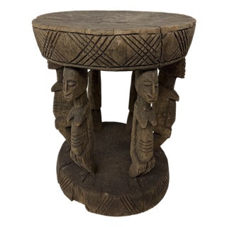 Circa 1920's Antique African Carved Stool From Dogon People of Mali For Sale