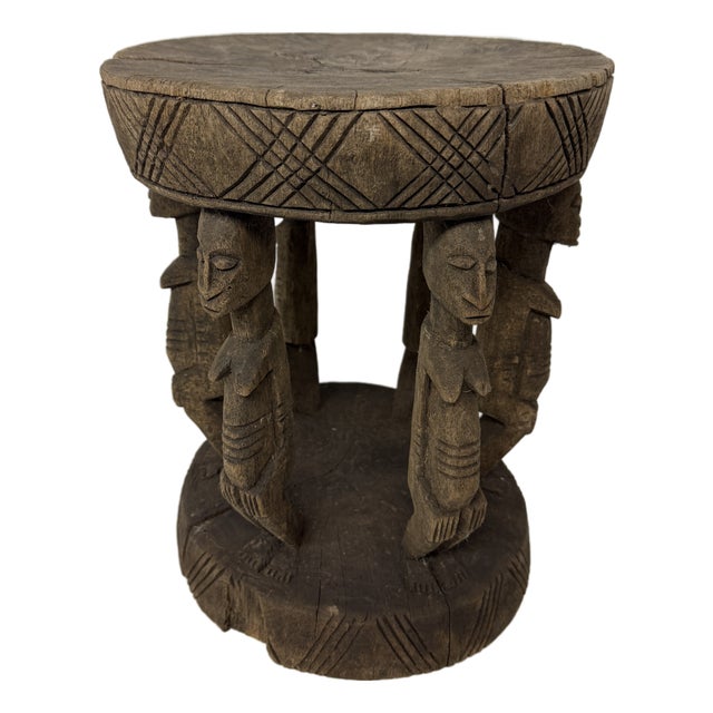 Circa 1920's Antique African Carved Stool From Dogon People of Mali For Sale