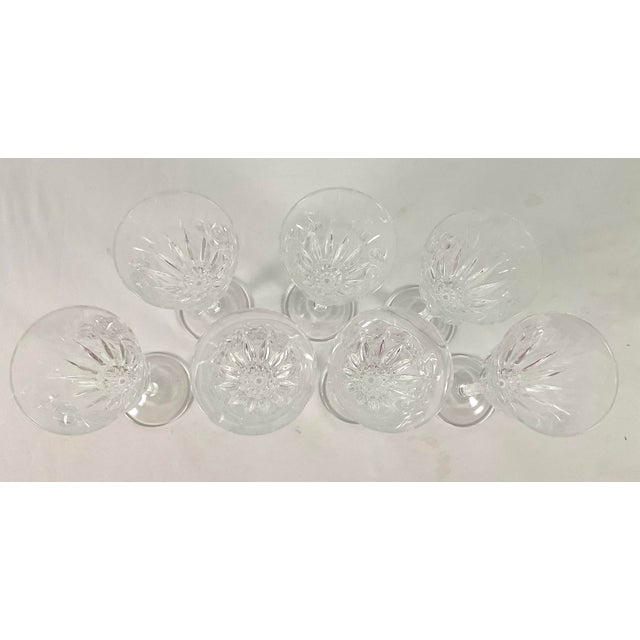 French Late 20th Century D’Arques , France-“Castel” Cut Crystal Cordial Glasses – Set of Seven For Sale - Image 3 of 5