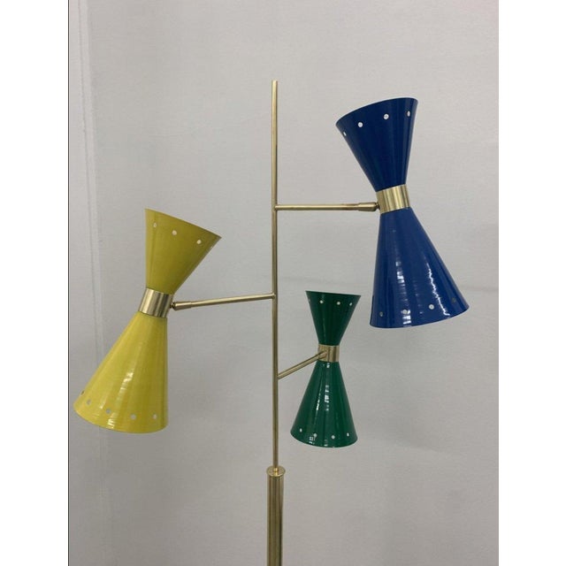 Floor Lamp with 3 Adjustable Cones from Stilnovo, Italy, 1950s For Sale - Image 6 of 7