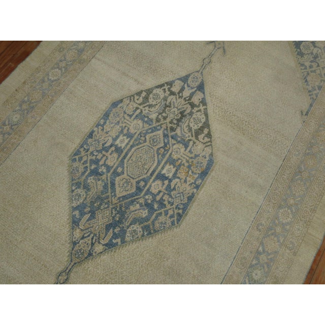 Textile Zabihi Collection Neutral Color Persian Tribal Wide Gallery Runner For Sale - Image 7 of 8