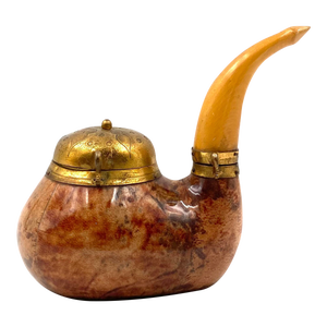 Aldo Tura, Pipe Shaped Parchment Tobacco Box, Macabo Italy 1950s