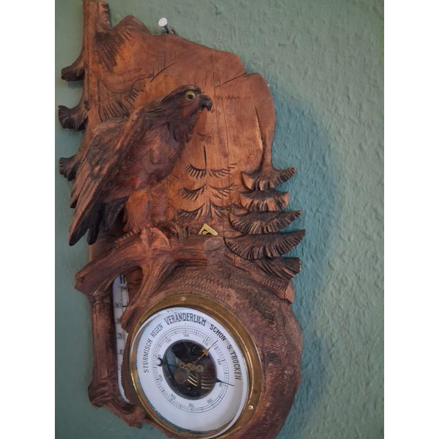 Black Forest Eagle Thermometer & Barometer, 1950s For Sale - Image 4 of 6