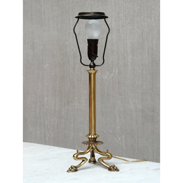 Brass Lamps with Lions Paw Feet attributed to Vilhelm Bissen, Denmark, 1890s, Set of 2 For Sale - Image 10 of 13