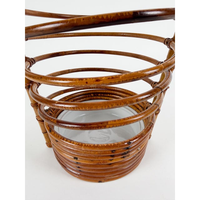 Vintage Italian Rattan Umbrella Stand by Tito Agnoli, 1960s For Sale - Image 16 of 18