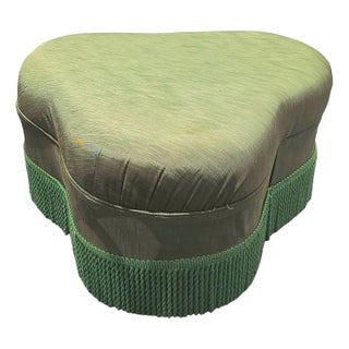 Small Green Cloverleaf Ottoman by Hickory Chair For Sale
