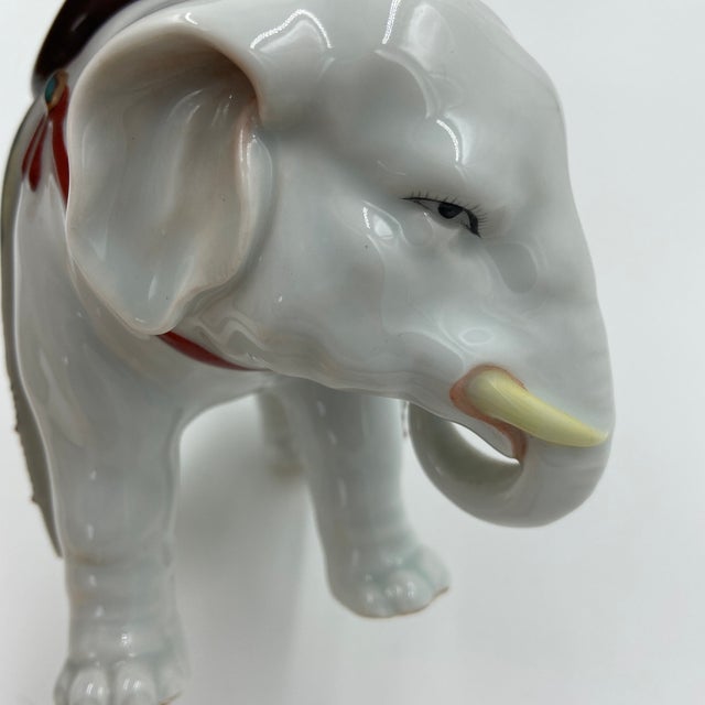 Early 20th Century Chinese Famille Rose Porcelain Elephant Joss Stick Holder, Candleholder or Vase, Attributed Republic Period For Sale In Boise - Image 6 of 12