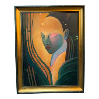 Circa 2018 Richard Stodart "Earth Ii" Original Painting, Framed For Sale