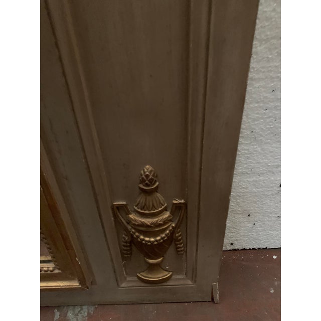 Louis XVI Style Trumeau in Patinated and Gilded Wood For Sale - Image 10 of 12