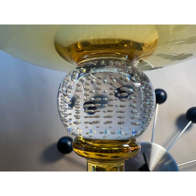 Amber 1920s Pairpoint Honey Amber Candlesticks, Uv Reactive, 12-Inch Pair For Sale - Image 8 of 10