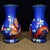 Metal Pair of Vintage Chinese Blue Cloisonné Dragon & Phoenix Vases For Sale - Image 7 of 9