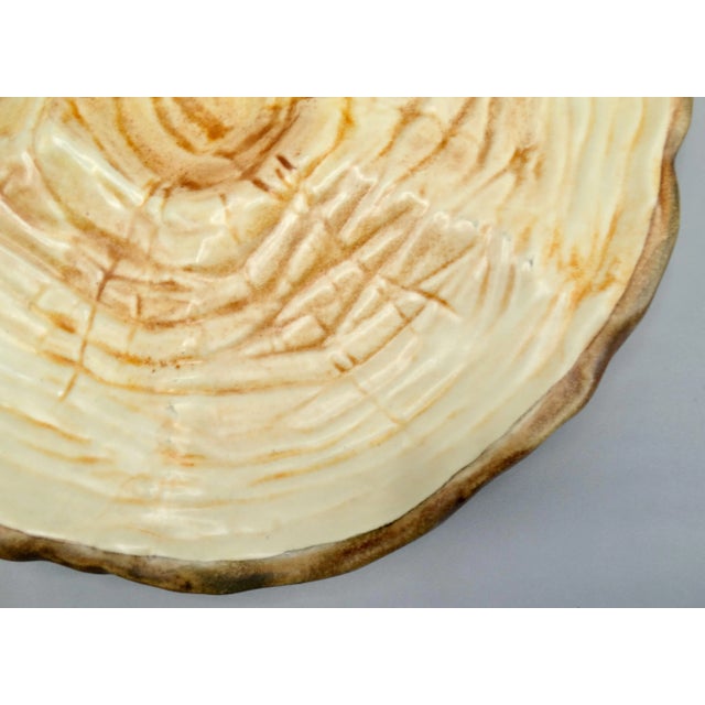 Mid 20th Century French Trompe l'Oeil Faux Bois Glazed Organic Oyster Plate For Sale - Image 5 of 12