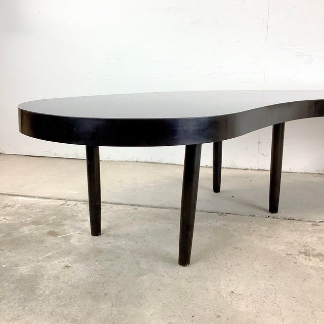 Black Vintage Atomic Modern Kidney-Shaped Coffee Table in Black Laminate For Sale - Image 8 of 12