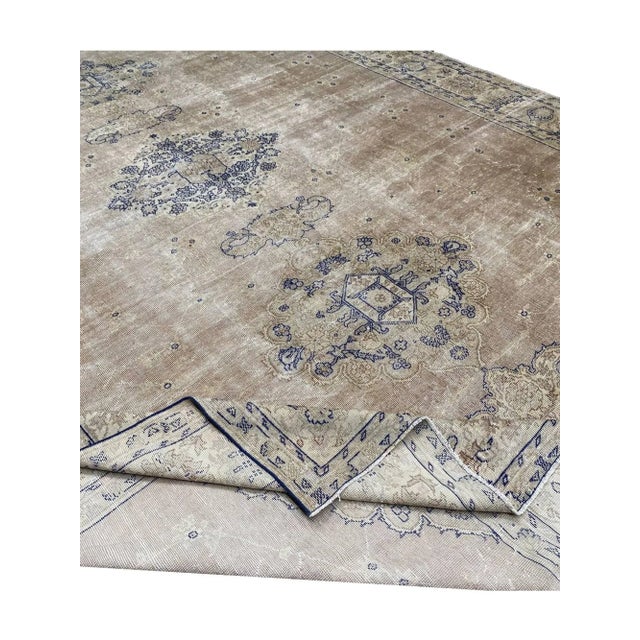 Traditional 1950s Old Turkish Sparta Area Rug 10x15 For Sale - Image 3 of 9