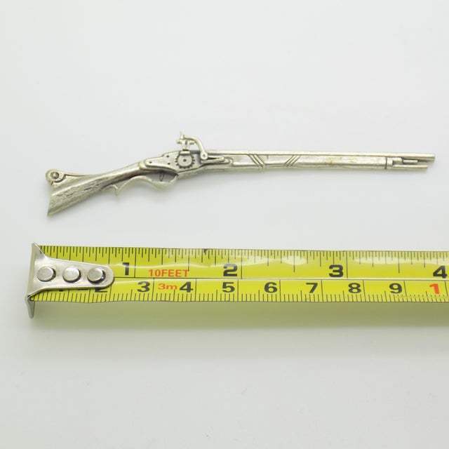 Vintage Italian Genuine Silver 800 Rifle Long Miniature Figurine by Raspini Gioielli, 1970s For Sale - Image 12 of 13