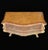 Wood ​Vintage French Provincial, British Colonial Wicker & Gilt 3 Drawer Bombe Commode Chest With Marble Top For Sale - Image 7 of 14