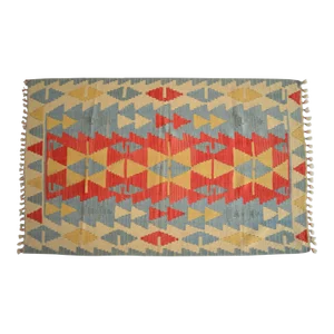 1980s Handmade Rug Colorful Kilim Small Rug