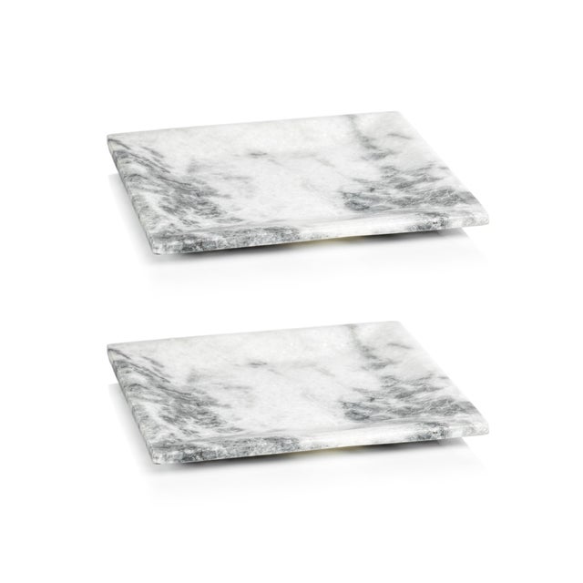 Enhance your tabletop décor with this elegant set of Pordenone Marble Trays. Each tray is crafted from high-quality...