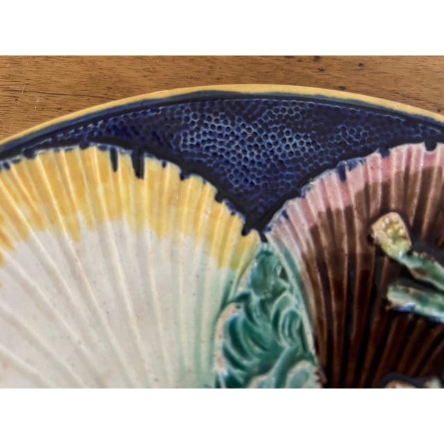 Late 19th Century Late 19th Century Majolica Shell Motif Plate For Sale - Image 5 of 6