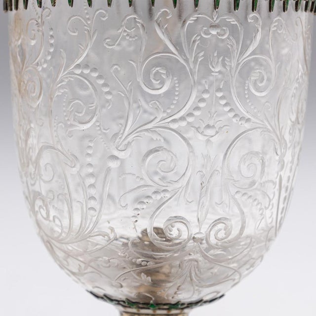 Silver Antique 19th Century Austrian Silver, Enamel & Rock Crystal Ewer by Rudolf Linke, 1890s For Sale - Image 8 of 18