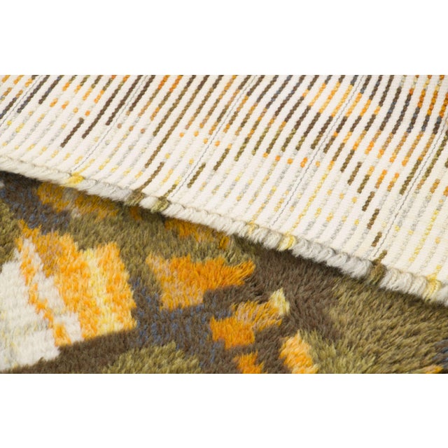 Textile Vintage Swedish Rya Wool Rug in Fall Hues by Rug & Kilim, 1950-1959 For Sale - Image 7 of 9
