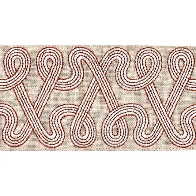 Modern Sample - Schumacher Freeform Embroidered Tape in Clay For Sale - Image 3 of 3