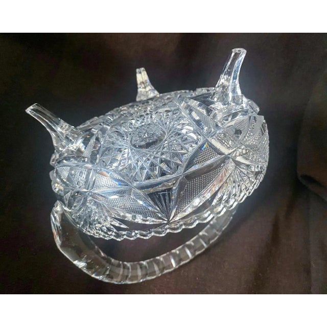 Antique Eapg Cut Glass Basket or Bowl, American Brilliant Period For Sale - Image 11 of 12
