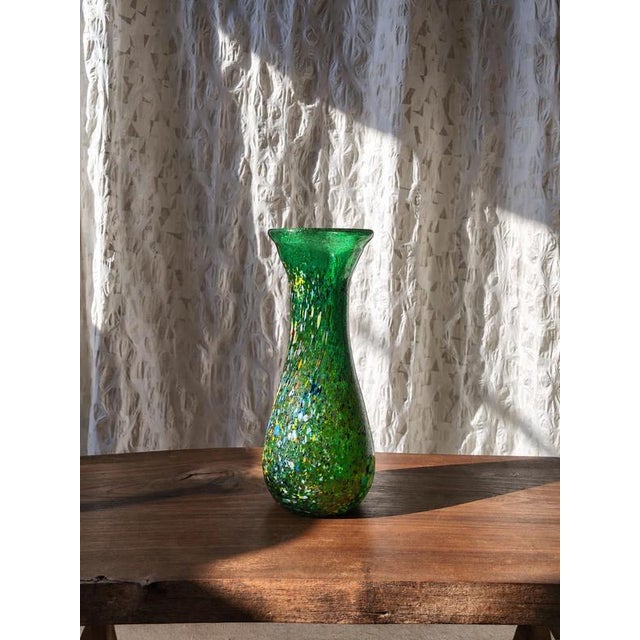 Vintage Green Art Glass Vase, 1990s For Sale - Image 6 of 7
