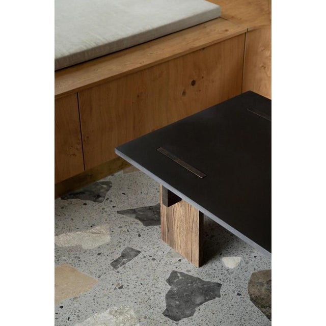 Arnold Dark Concrete Top and Dark Oak Legs Coffee Table by Eberhart Furniture For Sale - Image 9 of 12