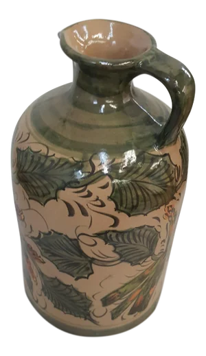 Sarreid Leaves and Asparagus Ceramic Painted Pitcher