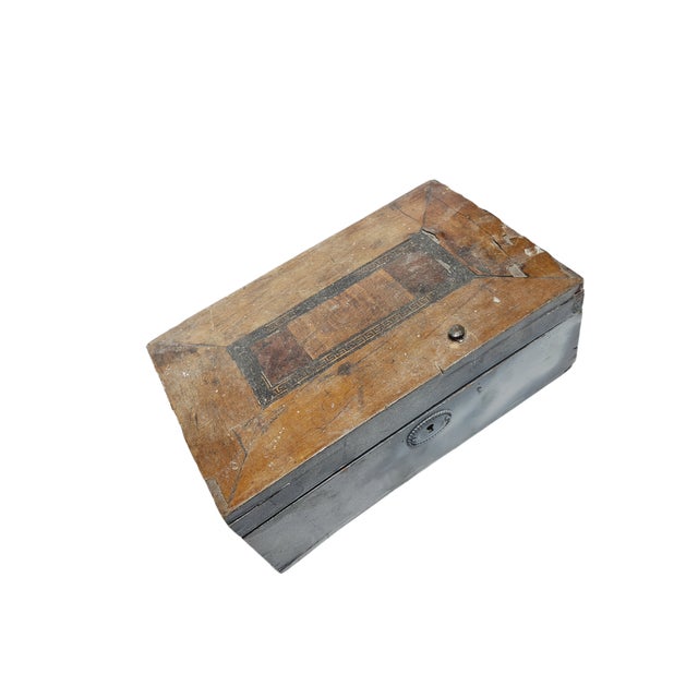 Wood Box with Marquetry, 1900s For Sale - Image 7 of 15