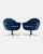 Vintage Hungarian Shell Swivel Lounge Cairs in Blue Velvet with Star Bases, 1970s, Set of 2 For Sale - Image 4 of 4