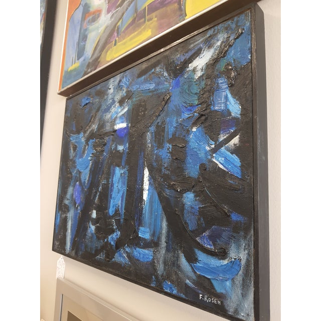 Abstract Mid 20th Century Mid-Century Modern Original Abstract Oil by Florence Rosen For Sale - Image 3 of 5