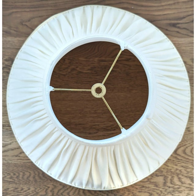 English Gather Pleat White Lamp Shade For Sale - Image 3 of 8