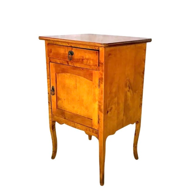 French Provincial Nightstands, Wood With Cabriole Legs, a Pair For Sale In Tampa - Image 6 of 13