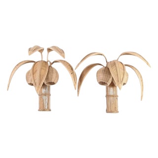 Rattan Coconut Wall Light, 1990s For Sale