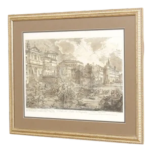 Italian 'Veduta del Porto di Ripetta' Lithograph, After Giovanni Battista Piranesi