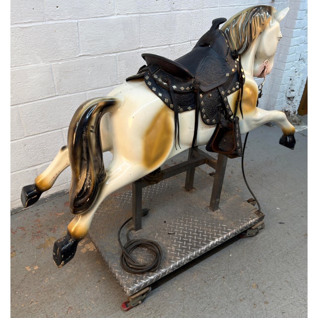 Mid-Century Modern Vintage Mechanical Coin-Operated Powered Children's Ride-on Horse For Sale - Image 3 of 17